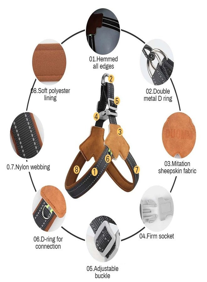 Qpets®Reflective Dog Harness Adjustable Y-Shape Pet Vest with Dual D-Rings, Soft Padded Design, Quick Release Buckle & No-Pull Design, Safe Night Walking Dog Harness with Reflective Stitches - Image 3